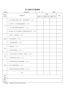 员工宿舍卫生检查表