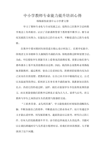 中小学教师专业能力提升培训心得