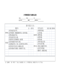 小学教师课堂行为观察记录表