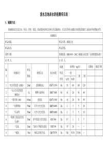 废水及地表水的检测项目表