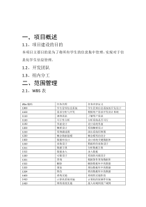 学生管理信息系统项目管理