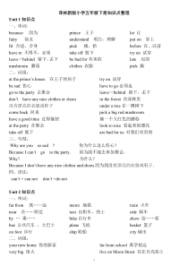 新版译林英语五年级下册知识点整理