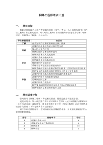 网络工程师培训计划书