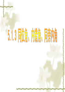 新人教版七下5.1.3《同位角、内错角、同旁内角》PPT课件、