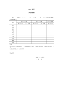 成绩证明模板(一)