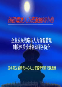 企业发展战略与人力资源管理制度体系设计咨询服务简介