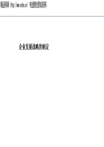 企业发展战略的制定