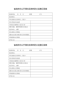 绿化区森林防火巡查记录表