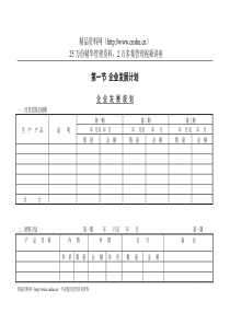 企业发展规划表(一)