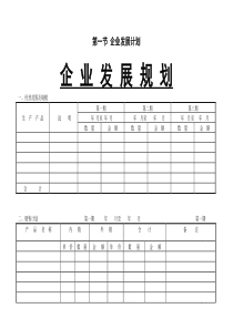 企业发展计划