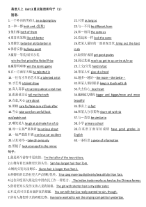 英语八年级上Unit3重点短语和句子(答案)