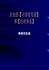 企业的可持续发展和培训体系