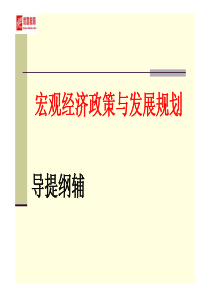 优路13年宏观经济政策与发展规划-