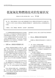 低氮氧化物燃烧技术的发展状况