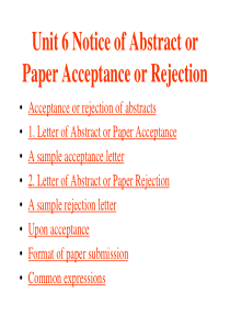 学术英语写作Unit-6-Notice-of-Abstract-or-Paper-Acceptanc