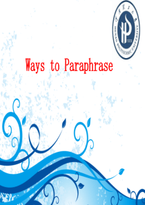 Ways-to-Paraphrase