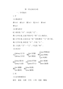 部编版六年级语文下册-全册单元知识点小结汇编