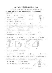 2017年初三数学模拟试卷