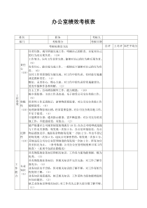 办公室绩效考核表