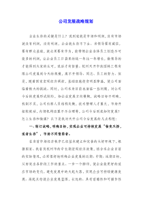 公司发展战略规划