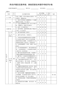 养老护理员实操考核：更换尿袋技术操作考核评分表