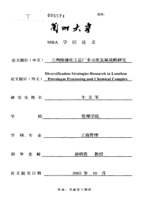 兰州炼油化工总厂多元化发展战略研究