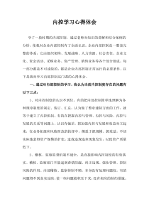 内控学习心得体会