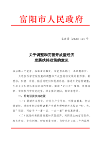 关于调整和完善开放型经济发展扶持政策的意见