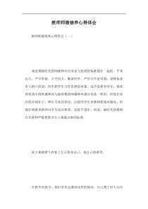 教师师德修养心得体会