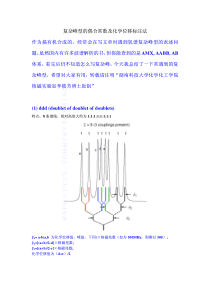 复杂峰型的偶合常数及化学位移标注法