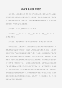 (实习周记)毕业生会计实习周记