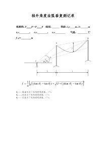 档外角度法观测弧垂记录表