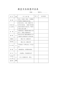 教室卫生检查评分表