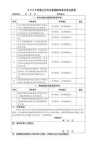 双重预防体系建设情况年度评审记录