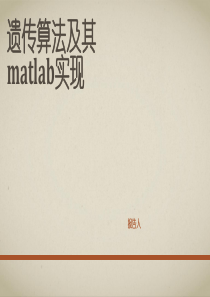 遗传算法及其MATLAB实现