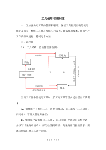 简单的工具使用管理制度