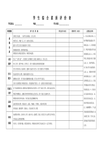 中学生综合素质评价表样表