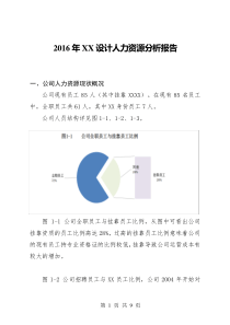 XX设计公司人力资源分析报告