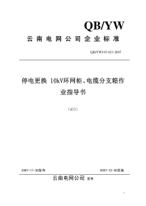 4+10kV环网柜、电缆分支箱更换作业指导书