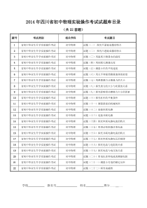 2014年四川省初中物理实验操作考试试题库目录文档