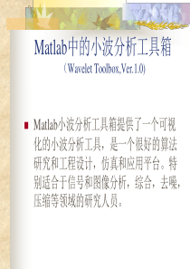 Matlab中的小波分析工具箱