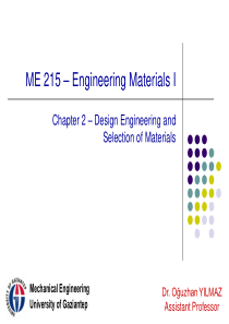 Chp 2 - Design Engineering and Selection of Materi