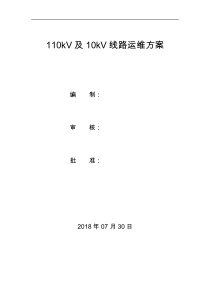 110kV线路运维方案