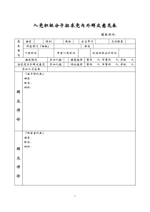 入党积极分子征求党内外群众意见表