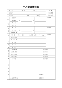 17个人健康体检表