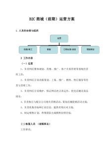 B2C商城前期-运营方案