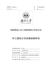 华三通信公司发展战略研究