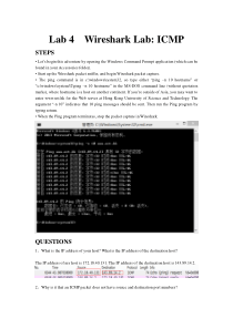 计算机网络实验4：Wireshark-Lab-ICMP