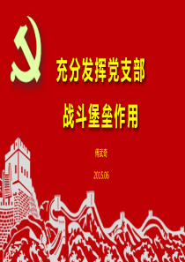 正确认识党支部的地位作用任务-充分发挥党支部的战斗堡垒作用