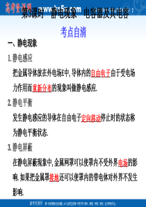 2011届物理一轮复习课件：6.3《静电现象 电容器及其电容》